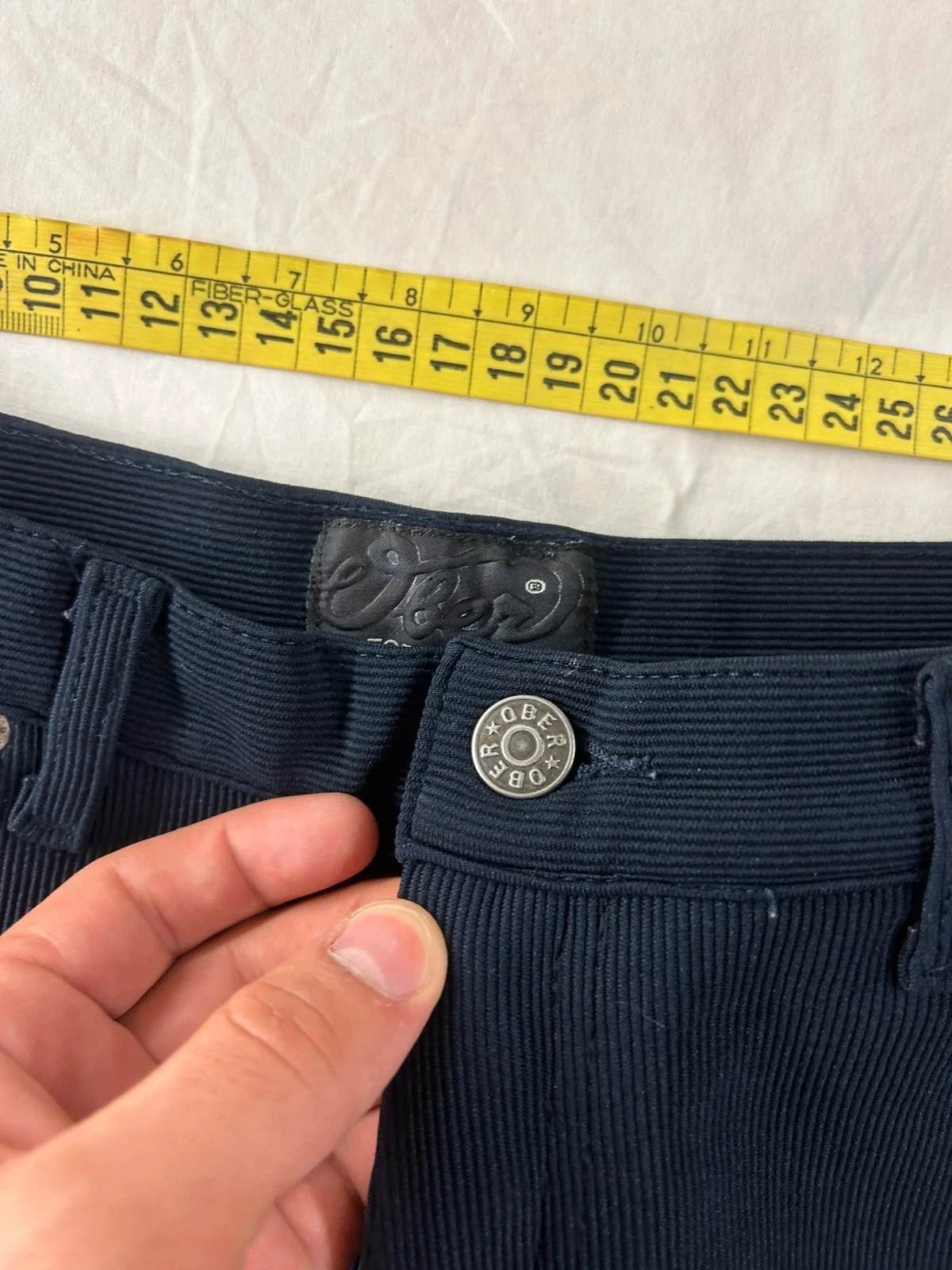 Pantalón ajustado azul marino ober style efecto acanalado talla 36 – photo 10